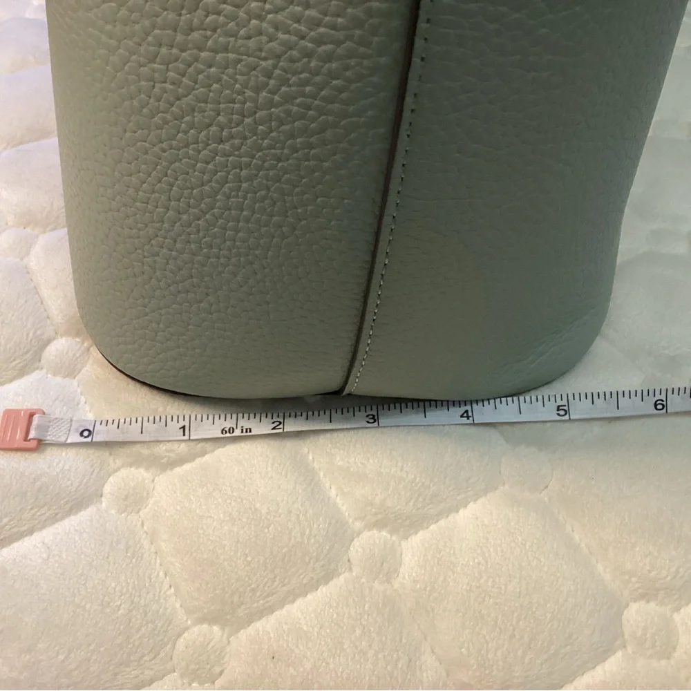 Kate Spade NWT sea foam green pebbled leather tote with bow tie tassel on front - Picture 15 of 15